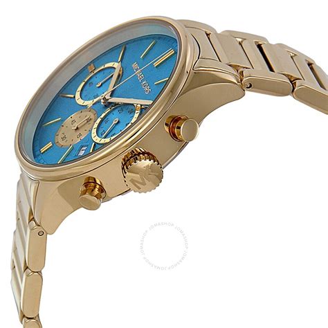 michael kors chronograph damen|michael kors turquoise face watch.